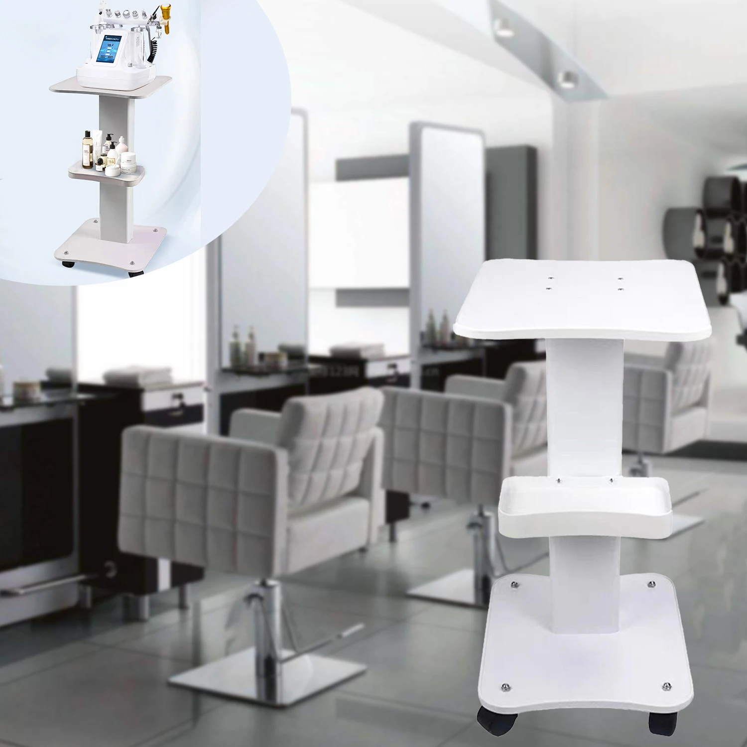 Support de chariot de table de salon d'équipement de beauté, chariot roulant de beauté, support de roue, charge maximale de 40 1948, rotation à 360 °, spa
