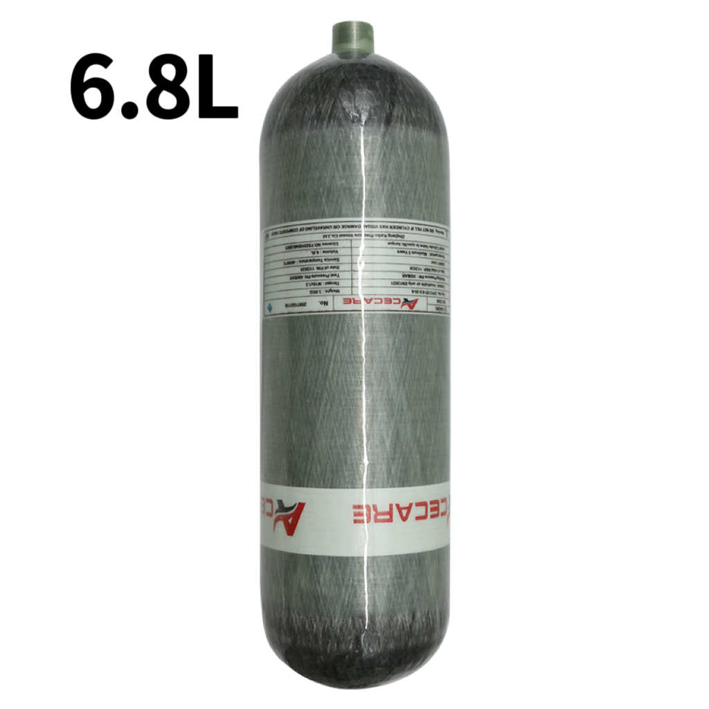 Acecare 6.8L 4500Psi 300Bar, วาล์วเติมน้ำเติมลมคาร์บอนไฟเบอร์ถัง hPa สำหรับดำน้ำวาล์วควบคุมการชาร์จ M18 * 1.5