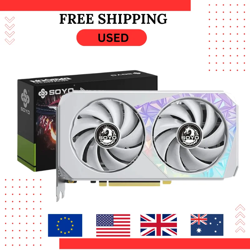USED SOYO  Gaming Graphics Cards NVIDIA GeForce RTX 3060 12GB GDDR6 192 Bit Desktop GPU Video Card For PC
