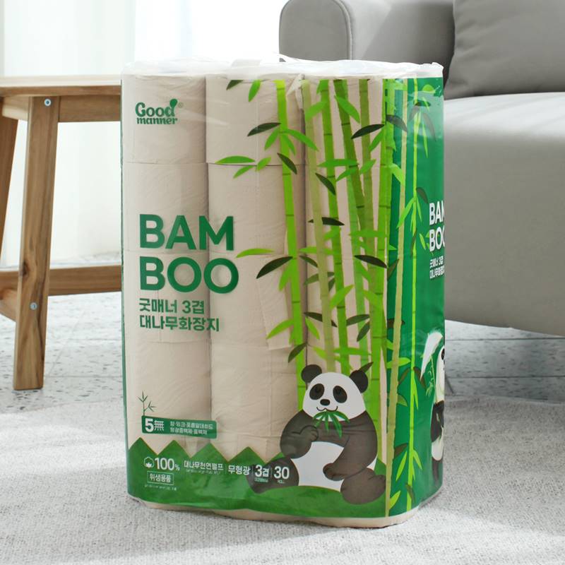 (1+1)대나무화장지30M3겹30롤 100% 천연펄프 휴지 살균원단 도톰 에어 엠보싱 비데겸용 두루마리 화장지