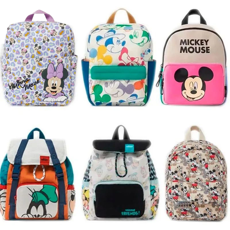 Mochila bonita de dibujos animados de Mickey Mouse de Disney, Mochila escolar de lona de Minnie para mujer, Mochila de gran capacidad a la moda, Mochila para niñas