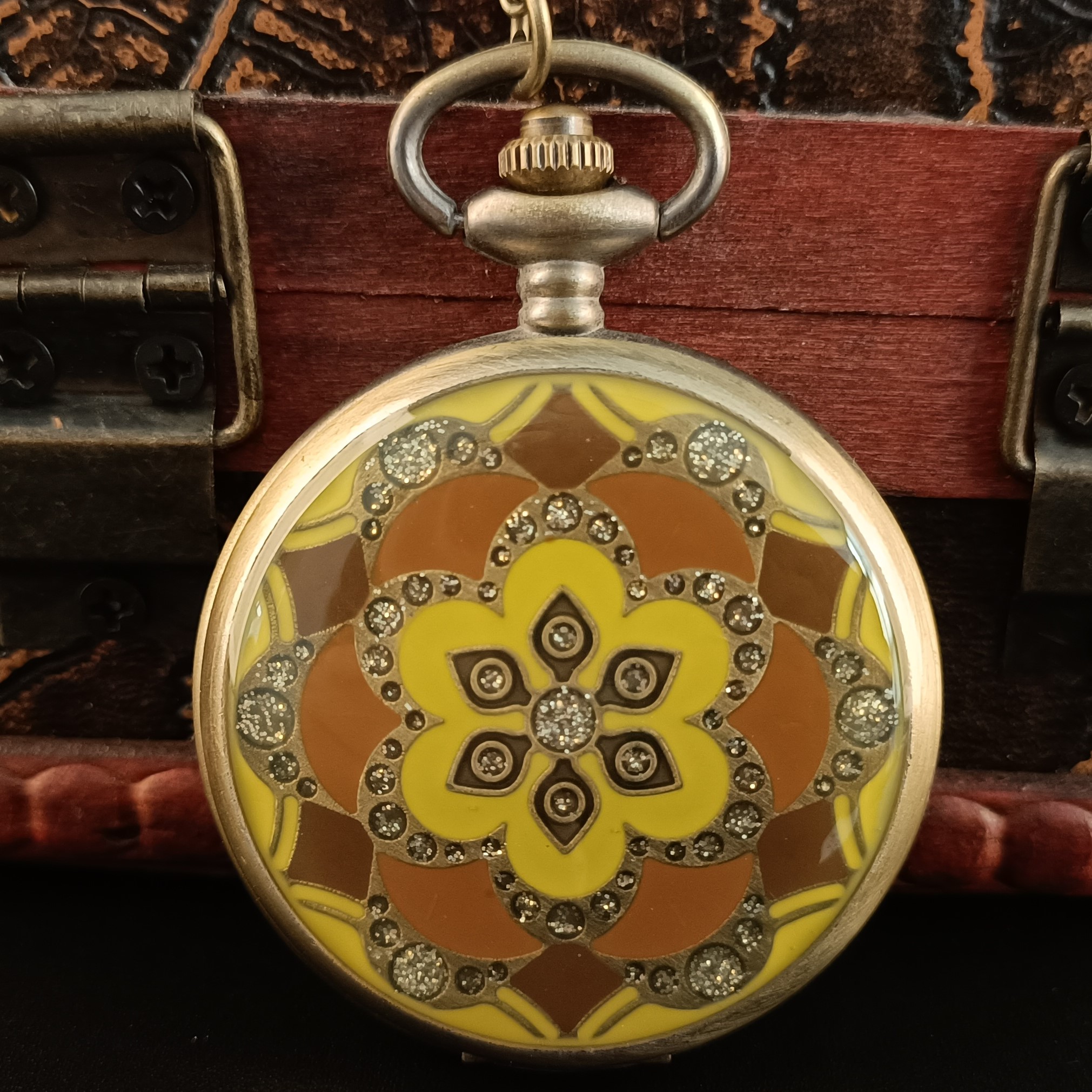 Модные карманные часы с нефритом и бронзовым покрытием для женщин, девушек, подруг, мам, рандомные часы, Подвесные часы с цепочкой