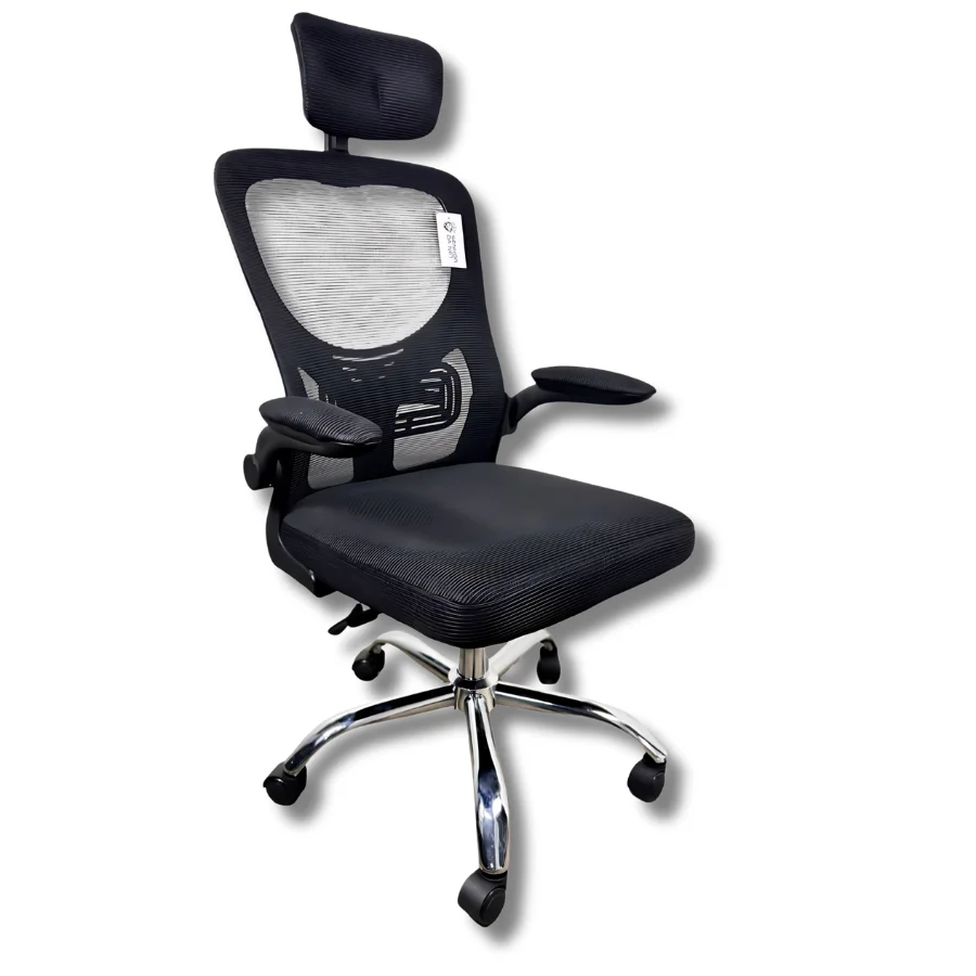 Cadeira Executiva Ergonômica Momo Design Mesh Preta com Apoio de Cabeça