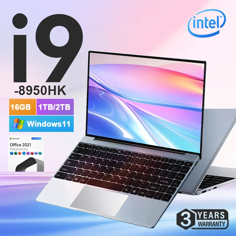 14.1" laptopy biurowe i9 Komputer Windows 11 Intel Core i9 8950HK Komputer dla graczy 16GB DDR4 1TB 2TB SSD Laptopy Notebook do nauki PC