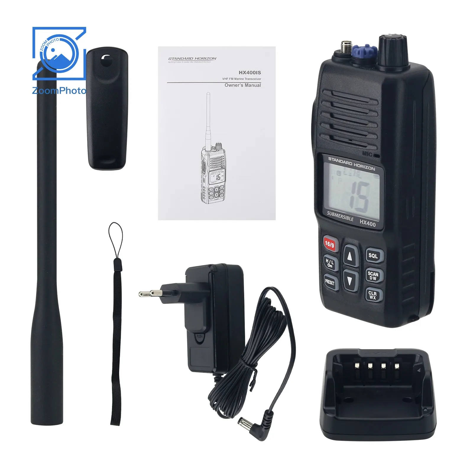 HX400IS Tauchbares 5W VHF Marine Radio Handheld Transceiver Walkie Talkie mit Geräuschunterdrückung Mikrofon