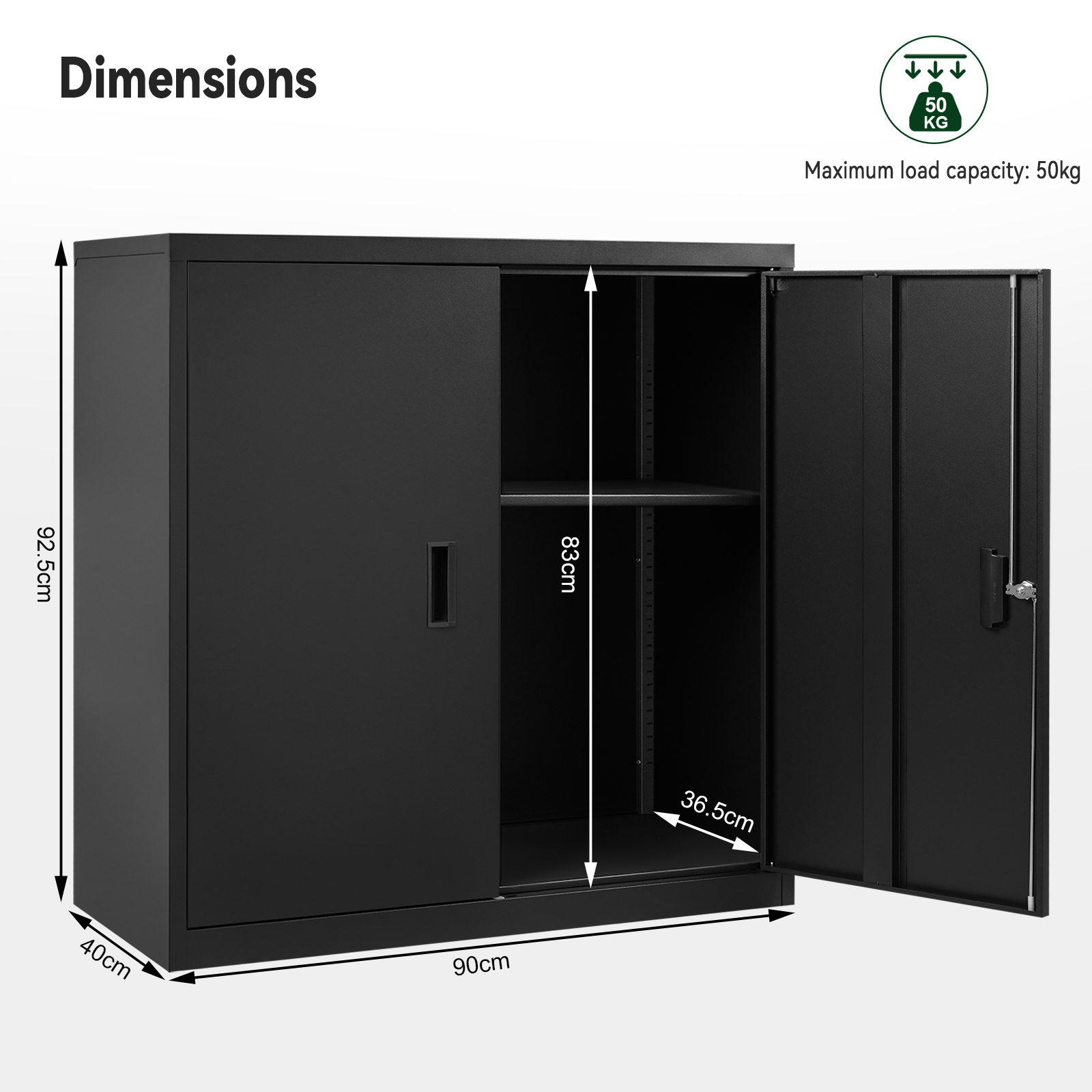 WOLTU Zamykana szafka na dokumenty z zamkiem Półka z regulacją wysokości Szafka na drukarkę Wielofunkcyjne miejsce do przechowywania dokumentów w biurze