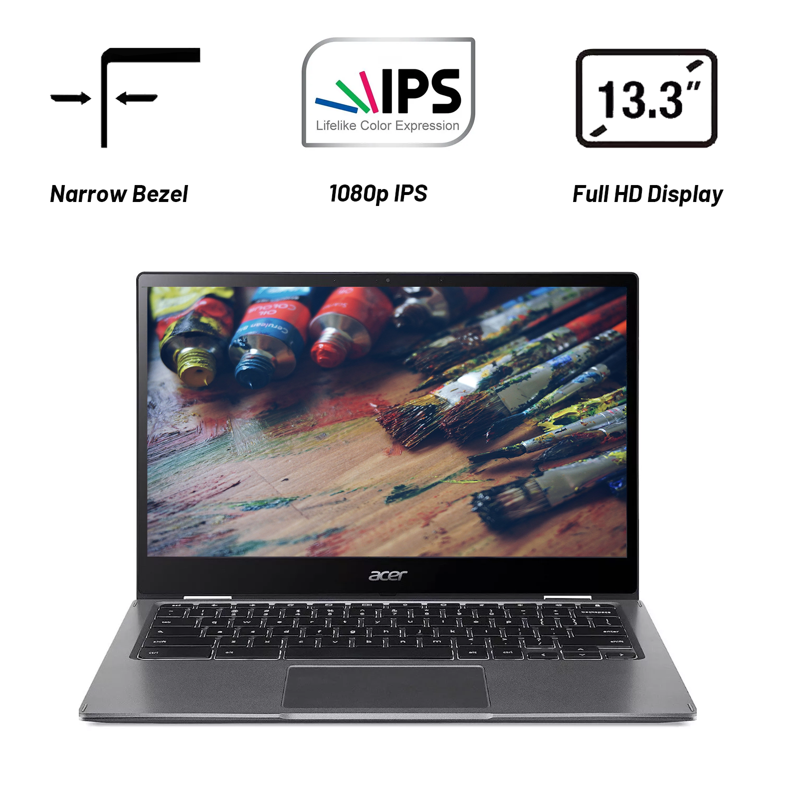 acer 13.3" Chromebook Laptop, Spin 513 1080 FHD IPS Corning Touchscreen, 4GB LPDDR4 RAM, 64GB EMMC, Qualcomm Snapdragon 7