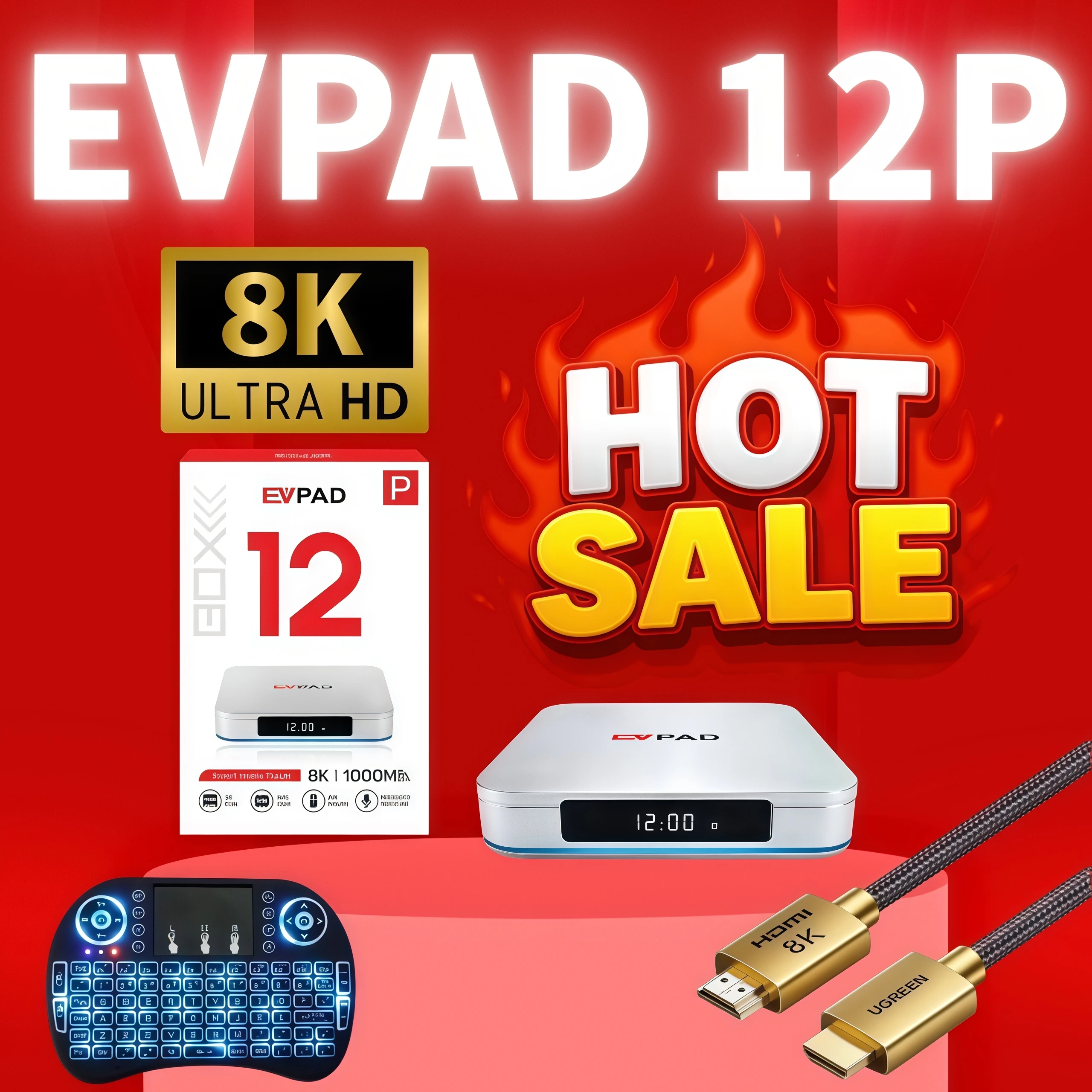 [Официальный магазин] EVPAD 12P 2026 EV PAD Android TV Box yibo 4GB64GB лучшая телеприставка горячая в Корее Япония США SG CA UK Au форма 11P