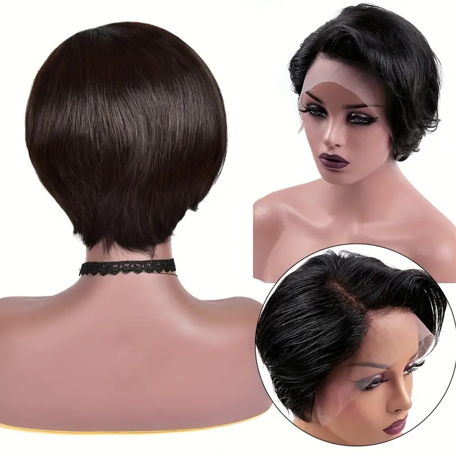 Pixie Cut Perücke transparente Spitze Echthaar Perücken gerade kurze Bob Perücke t Teil Spitze Perücke Pre Zupfen Brasilia Echthaar für Frauen