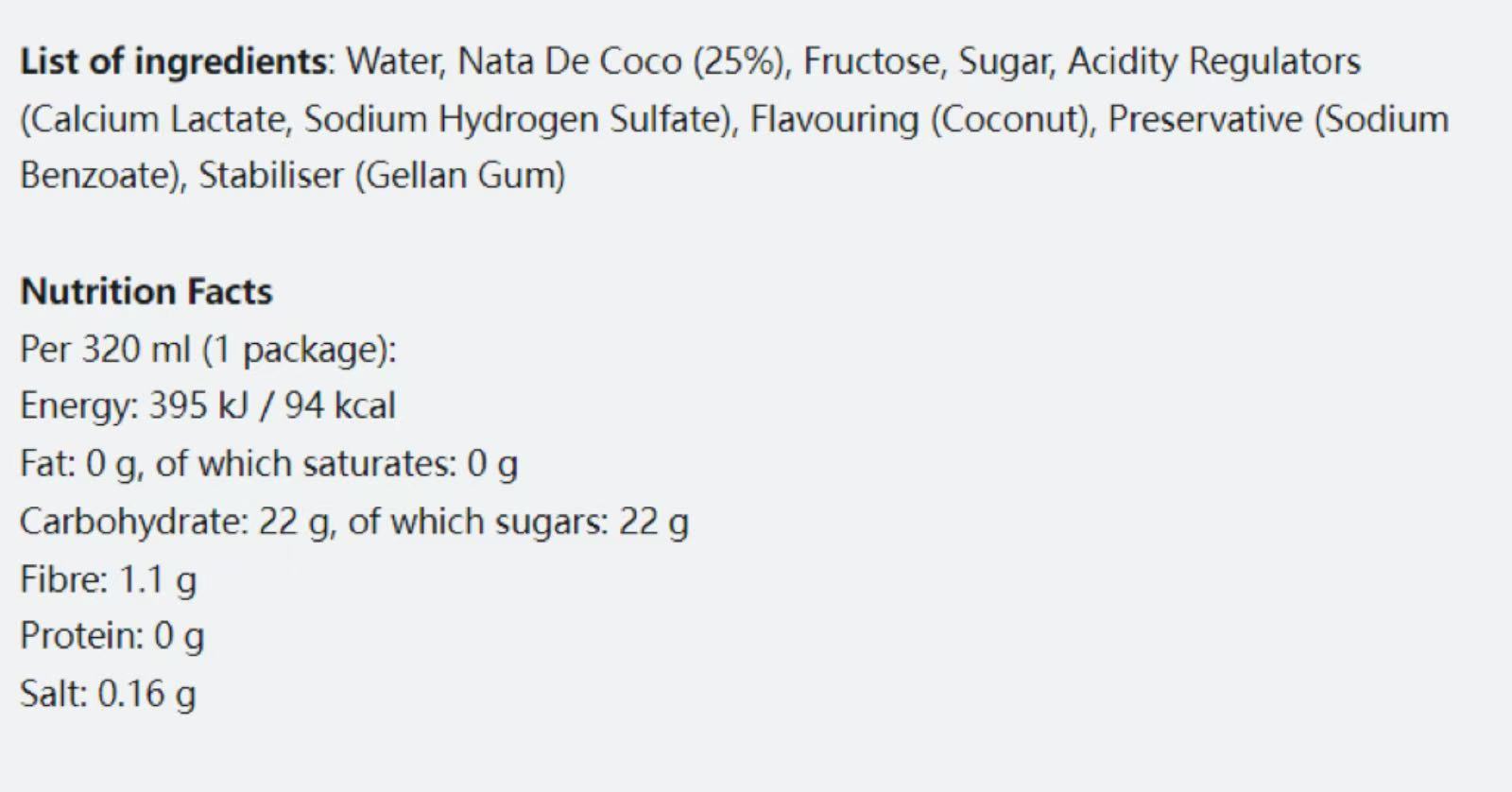 MoguMogu, Nata De Coco Drink, Pack of 6, 320ml per bottle