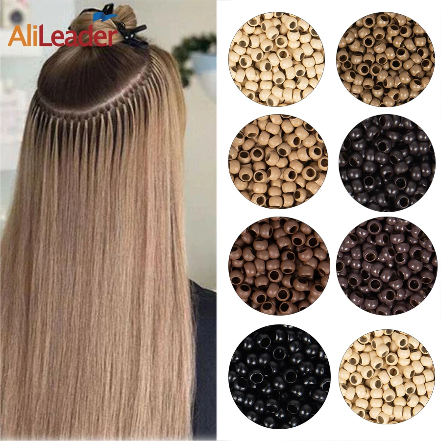 1000Pcs Nano Micro Liên Kết Nhẫn Làm Tóc Hạt Nano Đồng Nhẫn Cho Con Người Tóc 2.5*1.5*2Mm Nano Tóc Hạt