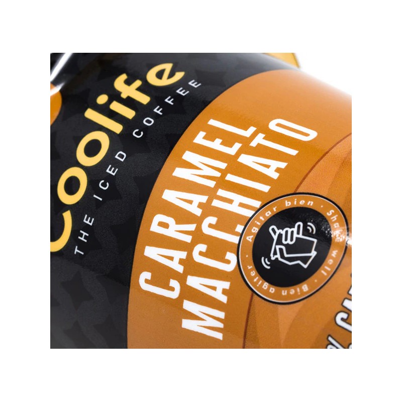Cafés fríos Coolife Caramel Macchiato - Café frío para llevar y beber en cualquier momento gracias a su envase - Pack de 10 unidades con 230ml - Un nuevo café 100% arábica con caramelo