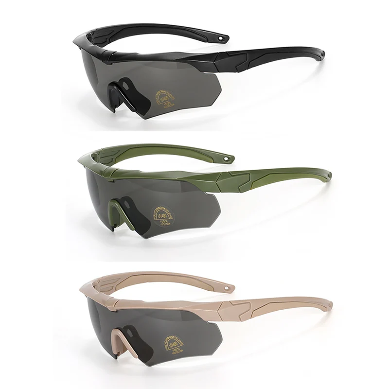 Nuevas gafas tácticas polarizadas, juego de 3 lentes, gafas de escalada para deportes al aire libre, gafas protectoras de seguridad a prueba de viento y polvo