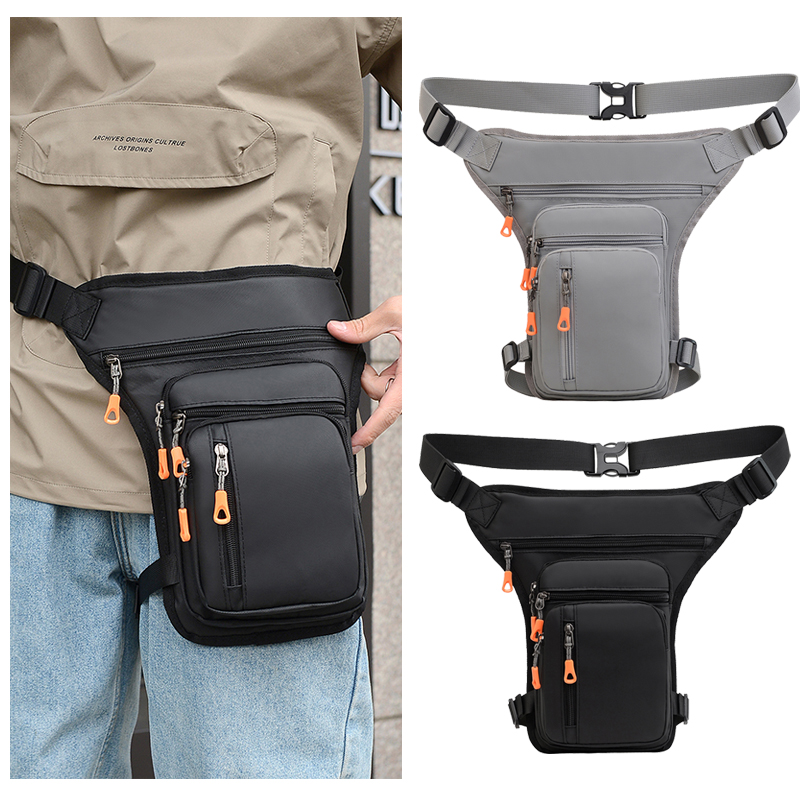 Bolsa de Perna Masculina Multifuncional Impermeável Bolsa de Cintura para Moto e Viagem com Grande Capacidade