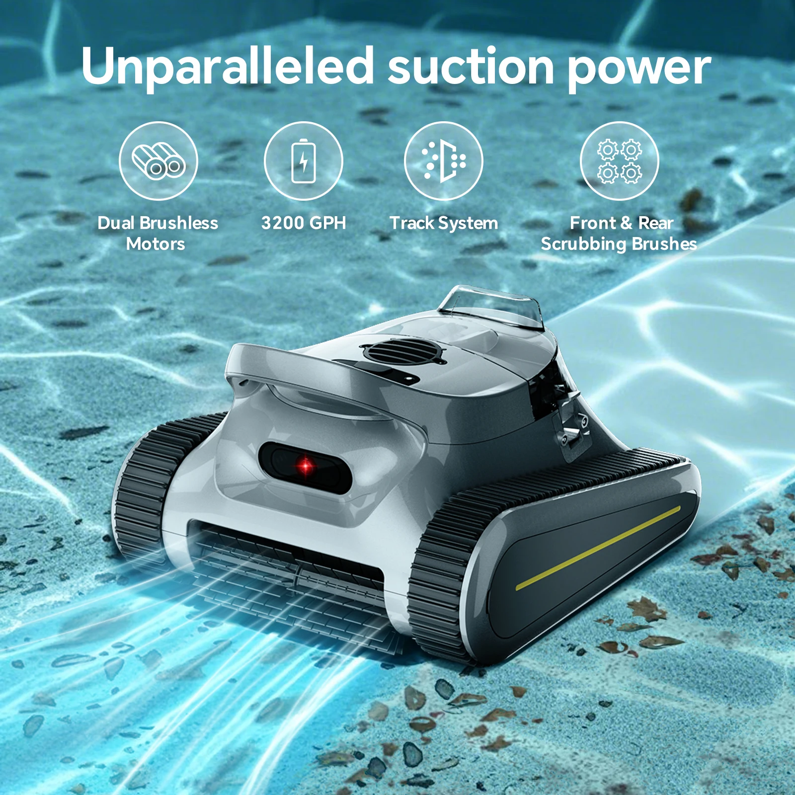 Robot aspirapolvere per piscina Cordless: Seauto 180 minuti in esecuzione arrampicata su parete per piscine fuori terra e interrate fino a 2000 piedi quadrati.