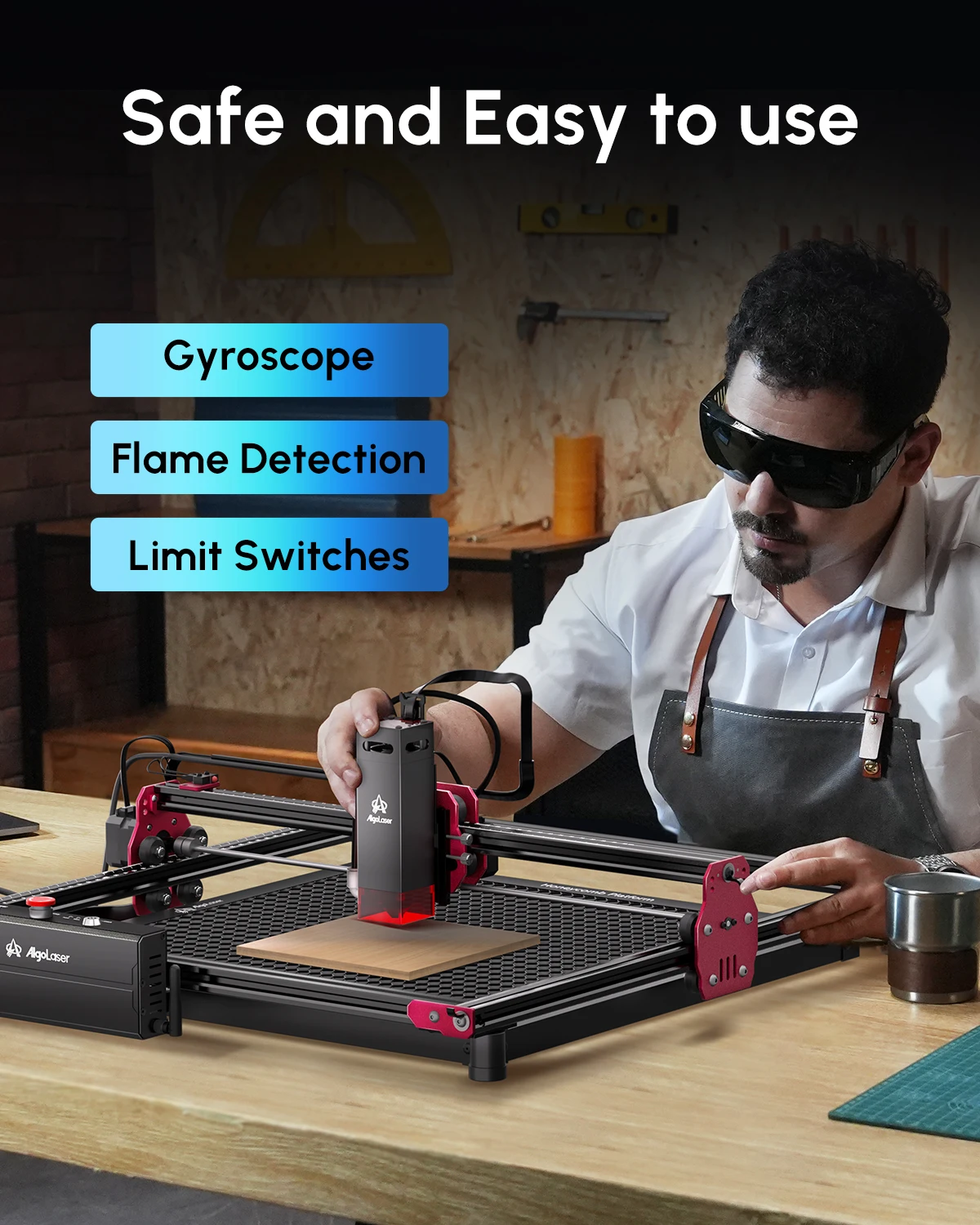 ORTUR Để Bàn Laser Khắc Cắt Cho Bigginner OLM2S2 5000 Mm/phút 20W Mô Hình Gỗ DIY Kim Loại Chữ Khắc Laser Cắt