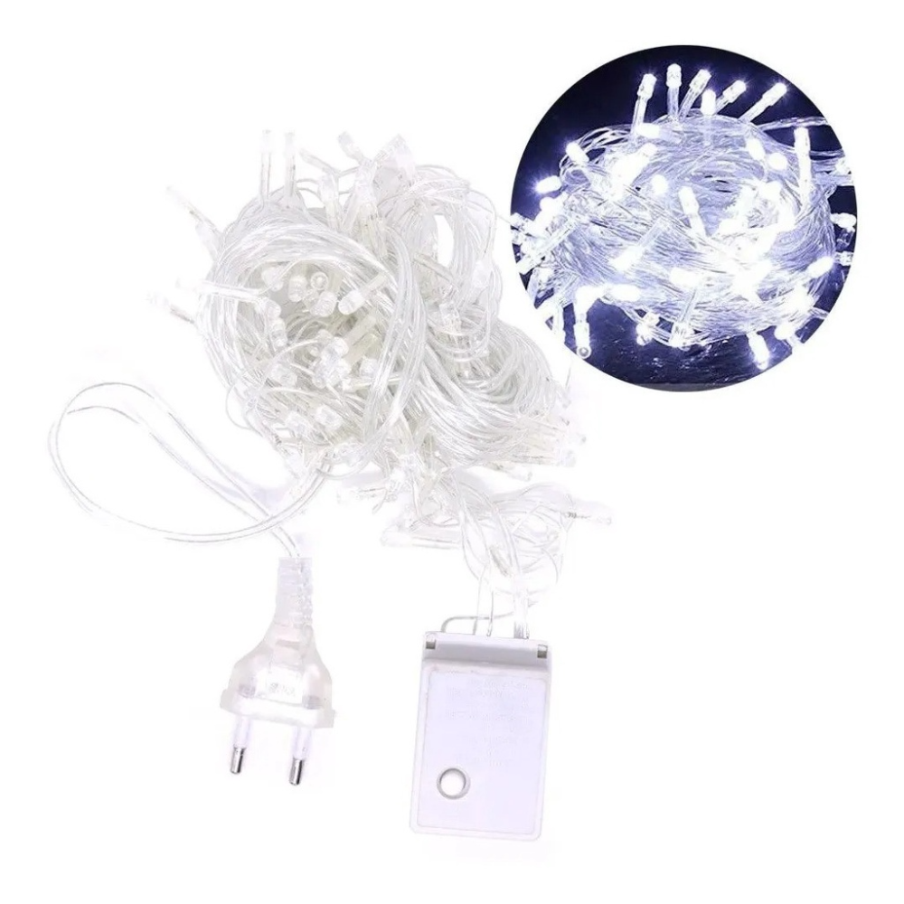 Pisca Pisca de Natal 100 Leds - 10 Metros - 110V - Colorido - Luz Forte - Iluminação de Decoração