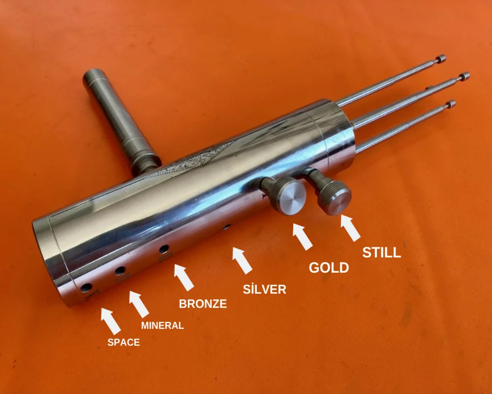 Detector de gemas y cavidades de oro, plata y bronce, escaneo de área, Material cromado inoxidable, 25 metros de profundidad, distancia de 650 metros