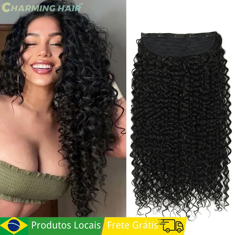 Aplique Tic Tac Longo Cacheado Cabelo Preto Natural Sintéticas Alta Qualidade Bio Fibra Orgânico 150g 55cm "MARJORIE"-MODA