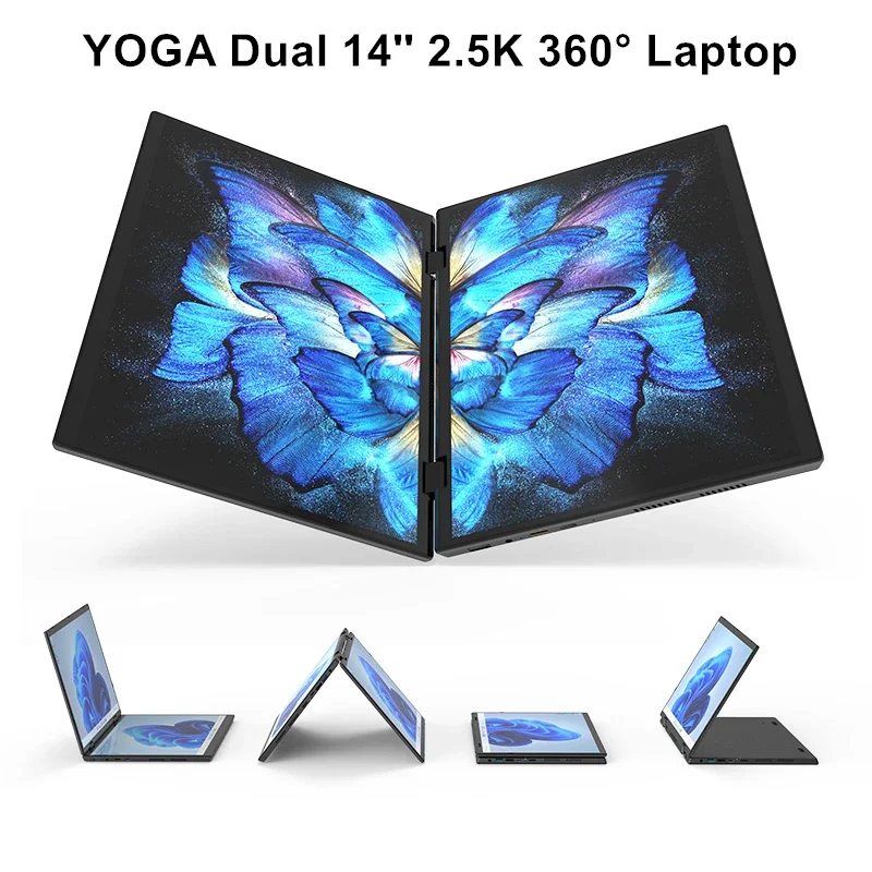 Kingnovy L14 YOGA Dual Screen 360 ° Laptop 12th Gen Intel N95 2*14 pollici 2.5K Touch IPS Windows 11 Tablet PC 2 in 1 Notebook WiFi