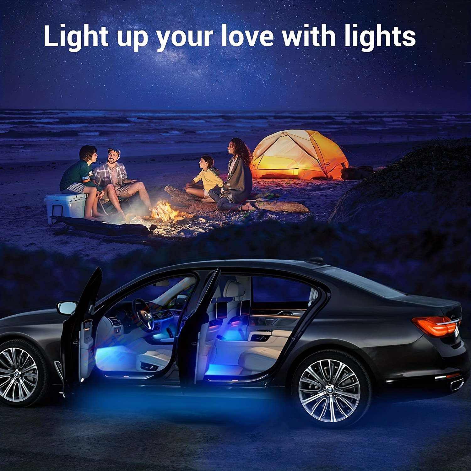 18 en 1 double Zone symphonie Streamer voiture lumière ambiante intérieur LED couleur rvb néon acrylique bande atmosphère Kit d'éclairage App