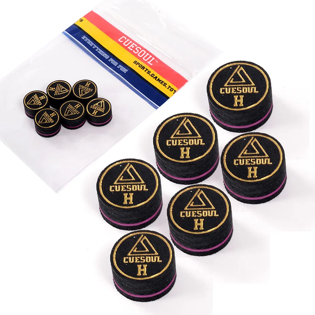 CUESOUL 6 Stück/Set 14 mm gebackene Schweine-Wildleder-Billard-Snooker-Queue-Spitze und Pool-Queue-Spitze