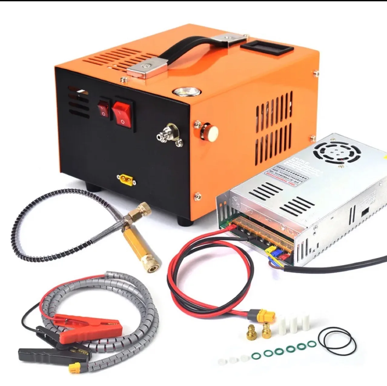 4500Psi 30 mbar Tragbare Luftkompressorpumpe 12vdc/220v ill/Wasserbetriebene Hochdruck-Luftpistole für Tauchstiefelöle EU-Stecker