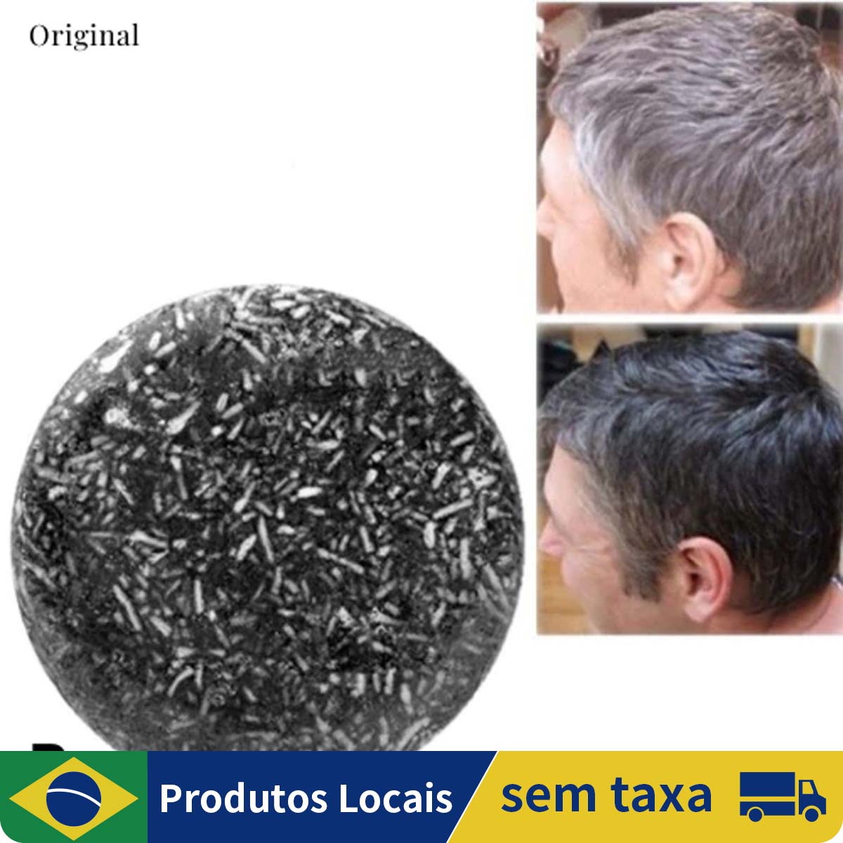 Cabelo branco reparação cor do cabelo condicionador natural gengibre shampoo sabão, anti perda de cabelo, 60g