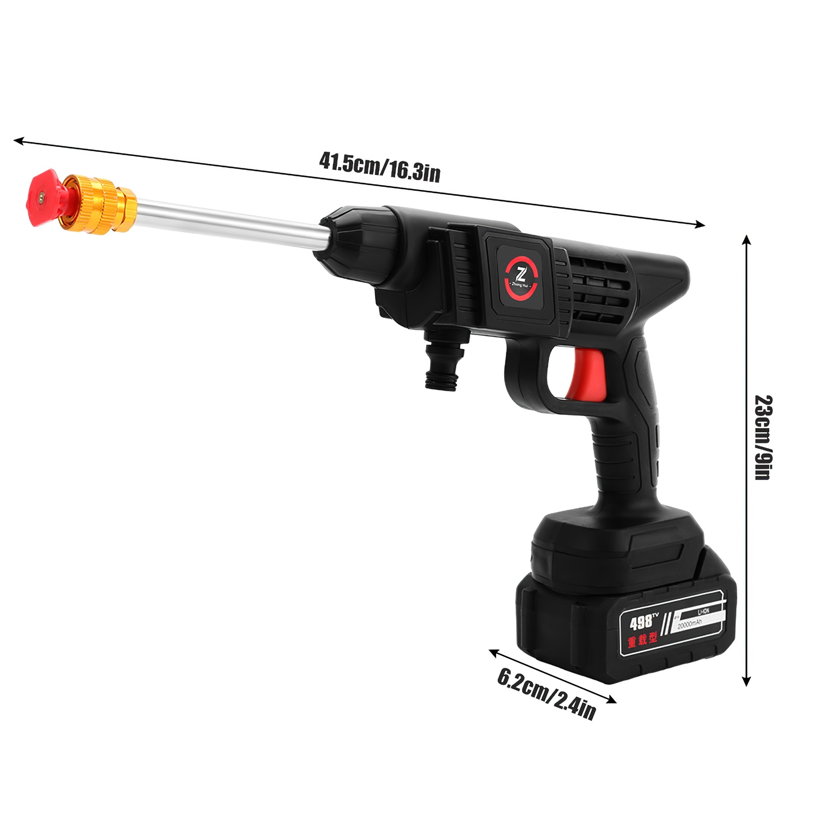 21V Cordless High-Pressure Water Gun 50BAR Wireless Foam Producer 50BAR Car Washer Gun for Auto Home Garden Machine Tool