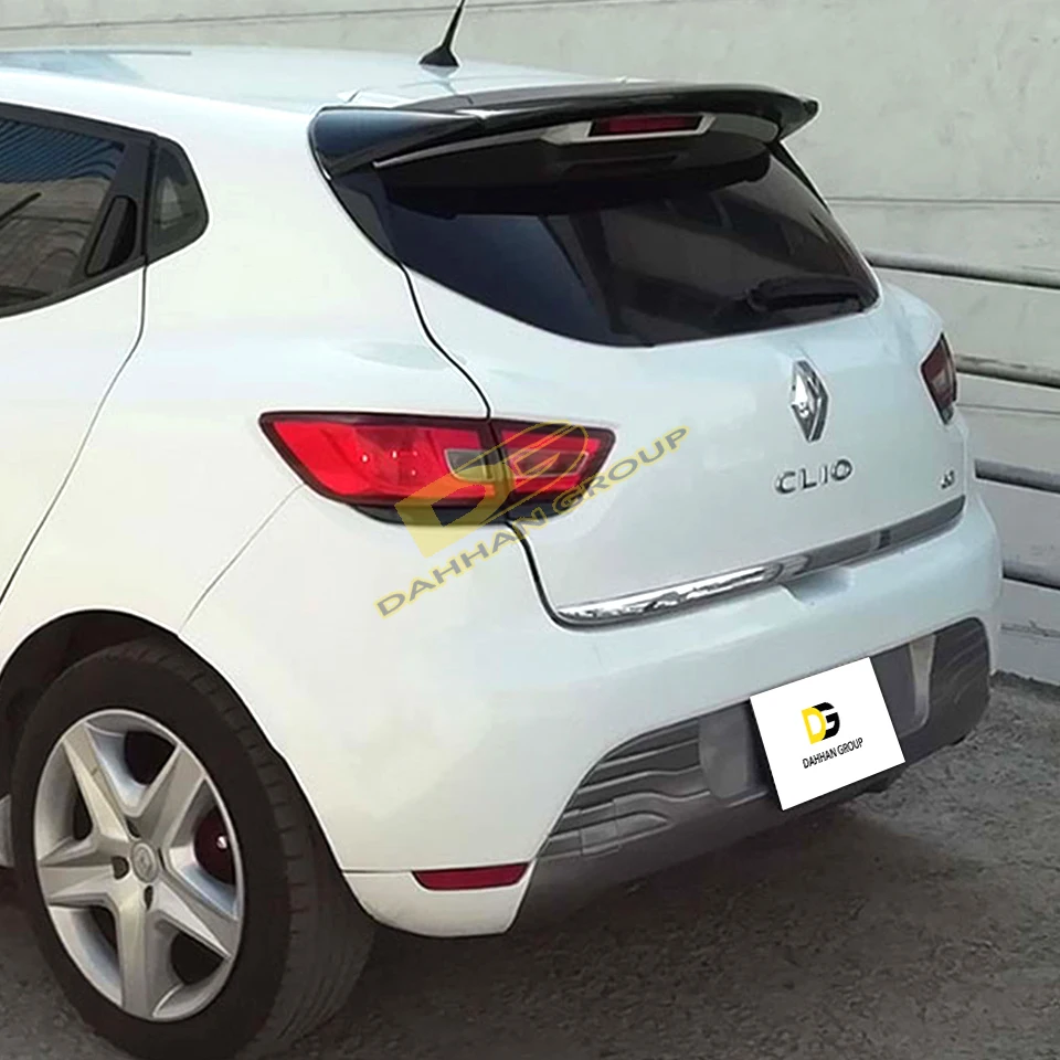 Renault CLIO 4 2012-2019ชุดกีฬาหลังคาหลังสปอยเลอร์วิงดิบหรือทาสีคุณภาพสูง ABS ชุด CLIO GT line RS