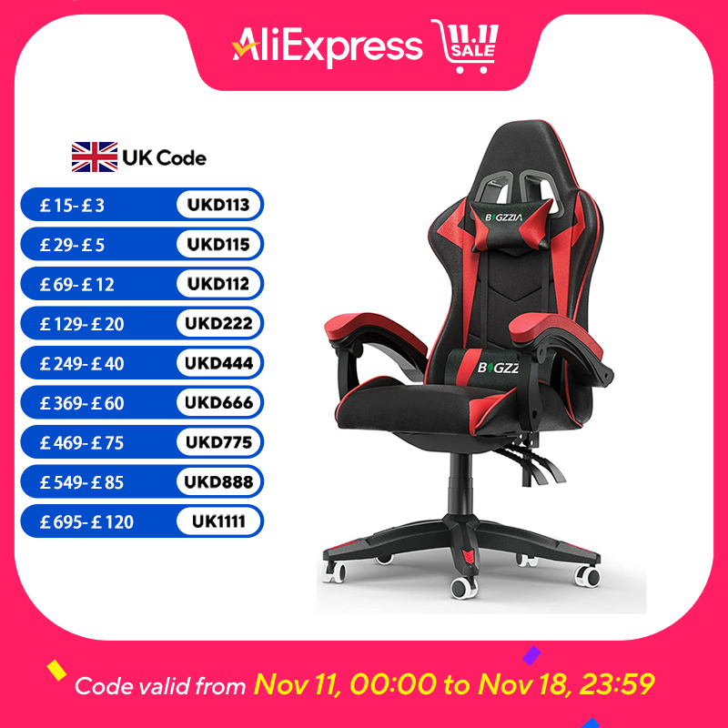 bigzzia Gaming Chair Office Chair Desk Chair Swivel Heavy Duty Chair Ergonomic Design with Cushion and Reclining Back Support