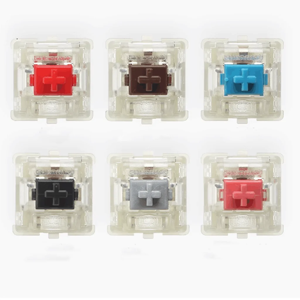 Original a estrenar Cherry MX interruptores de teclado mecánico plata rojo negro azul marrón lineal táctil cereza claro SMD RGB interruptor