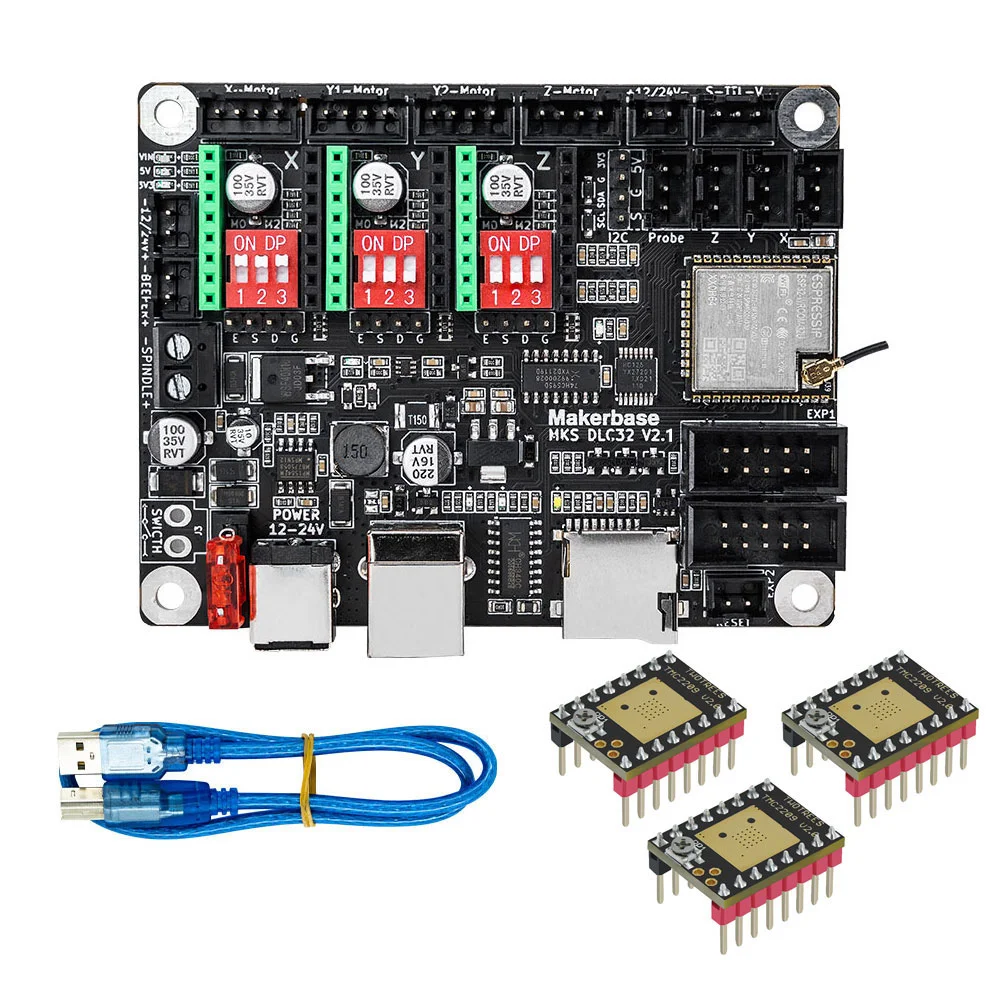 MKS DLC32 v2 32bits GRBL controlador Wifi sin conexión TS35-R pantalla LCD CNC3018 MAX PRO kits de actualización para máquina de grabado láser CNC