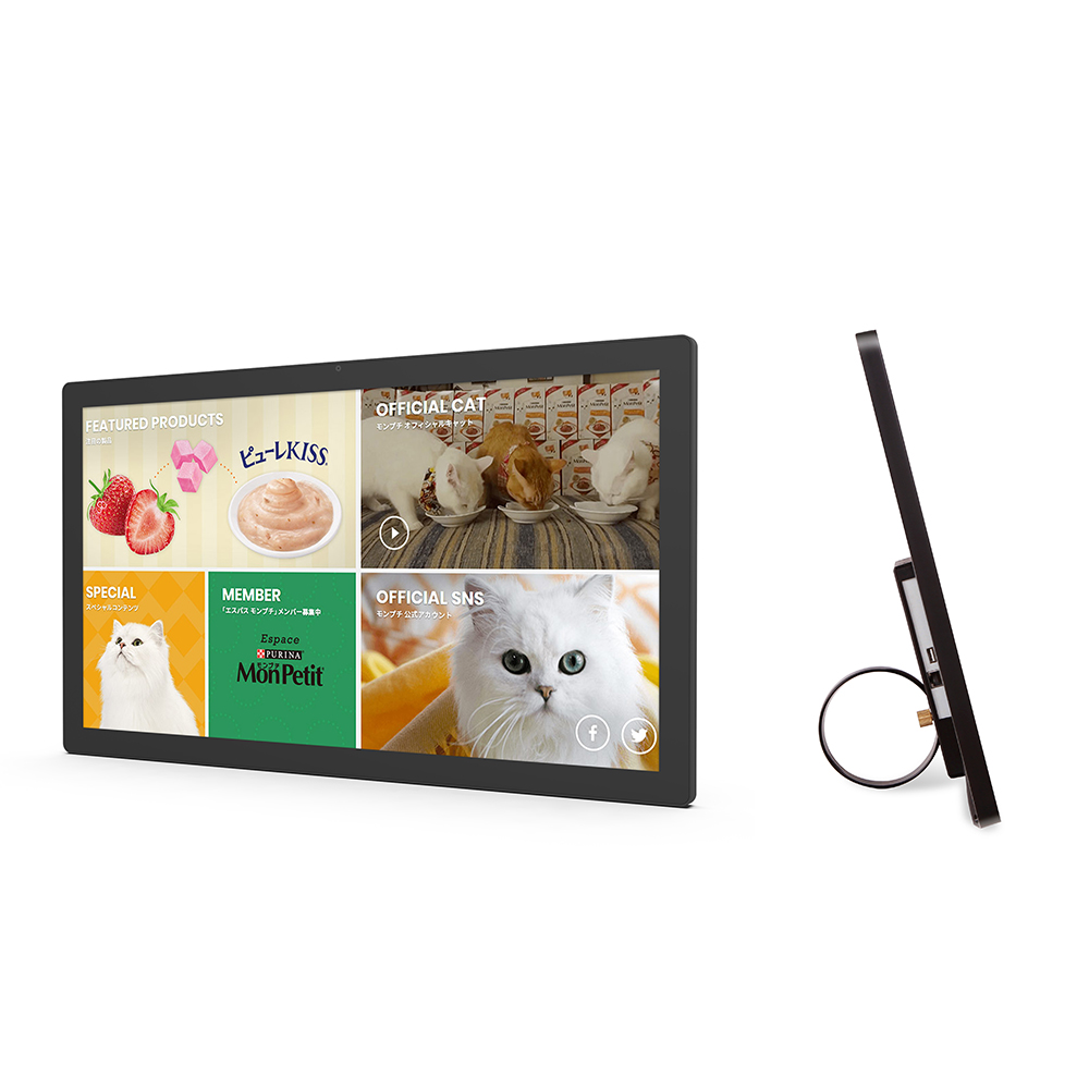 27 inch Ultra-slim Android touch screen interactive display (1920*1080, wifi, RJ45, BT, Play store, 100*100 VESA