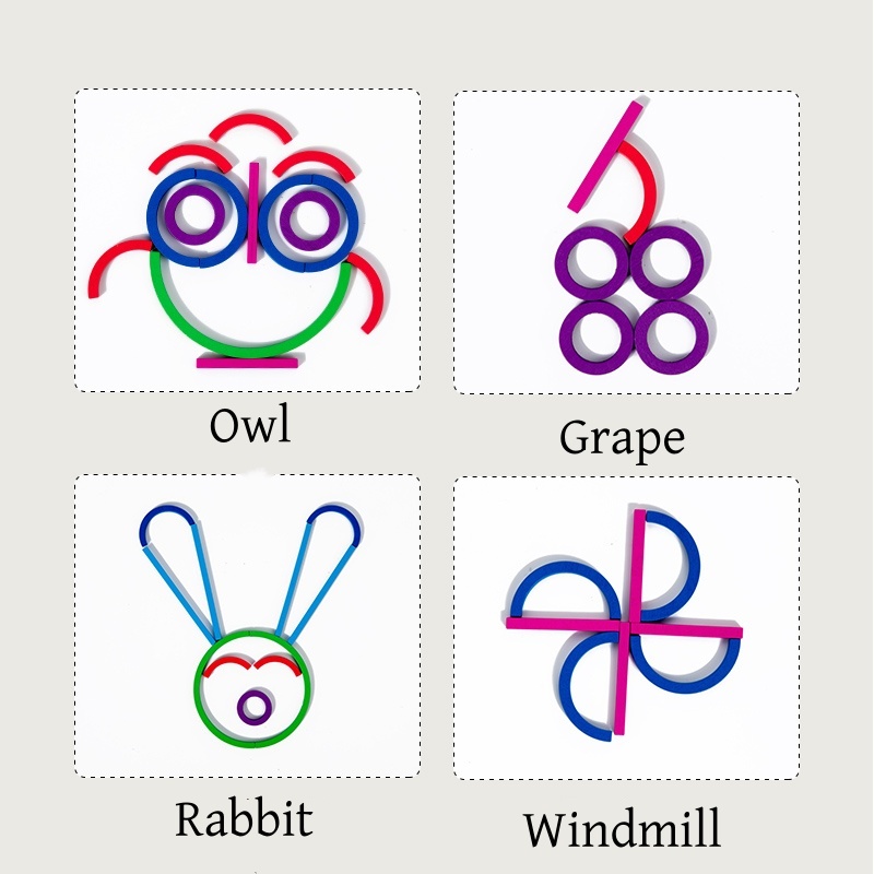 Kreatives Holz-Puzzle mit Stöcken und Ringen, Montessori-Form, passendes Farbsortierspielzeug, Feinmotorik, frühes Lernspielzeug für Kinder