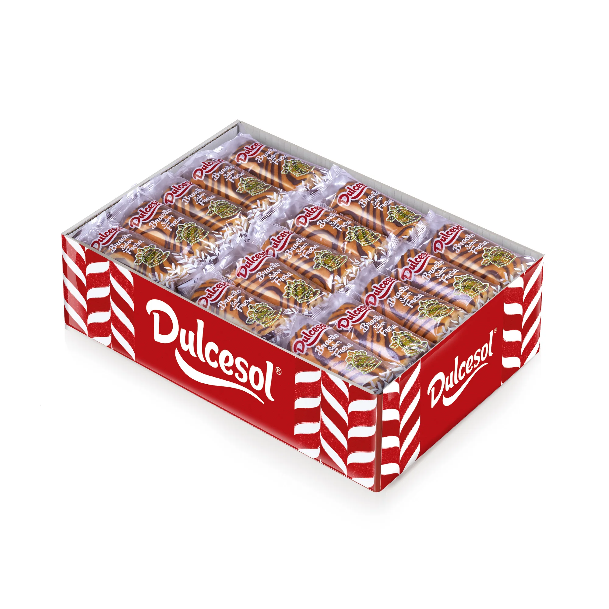 Dulcesol bracitos envueltos individualmente en formato de 2KG aprox - FECHA CONSUMO PREFERENTE 30.06.2025 - Bracitos de azúcar, trufa, fresa y trufa-choco. Los pastelitos más tiernos y esponjosos que hayas probado