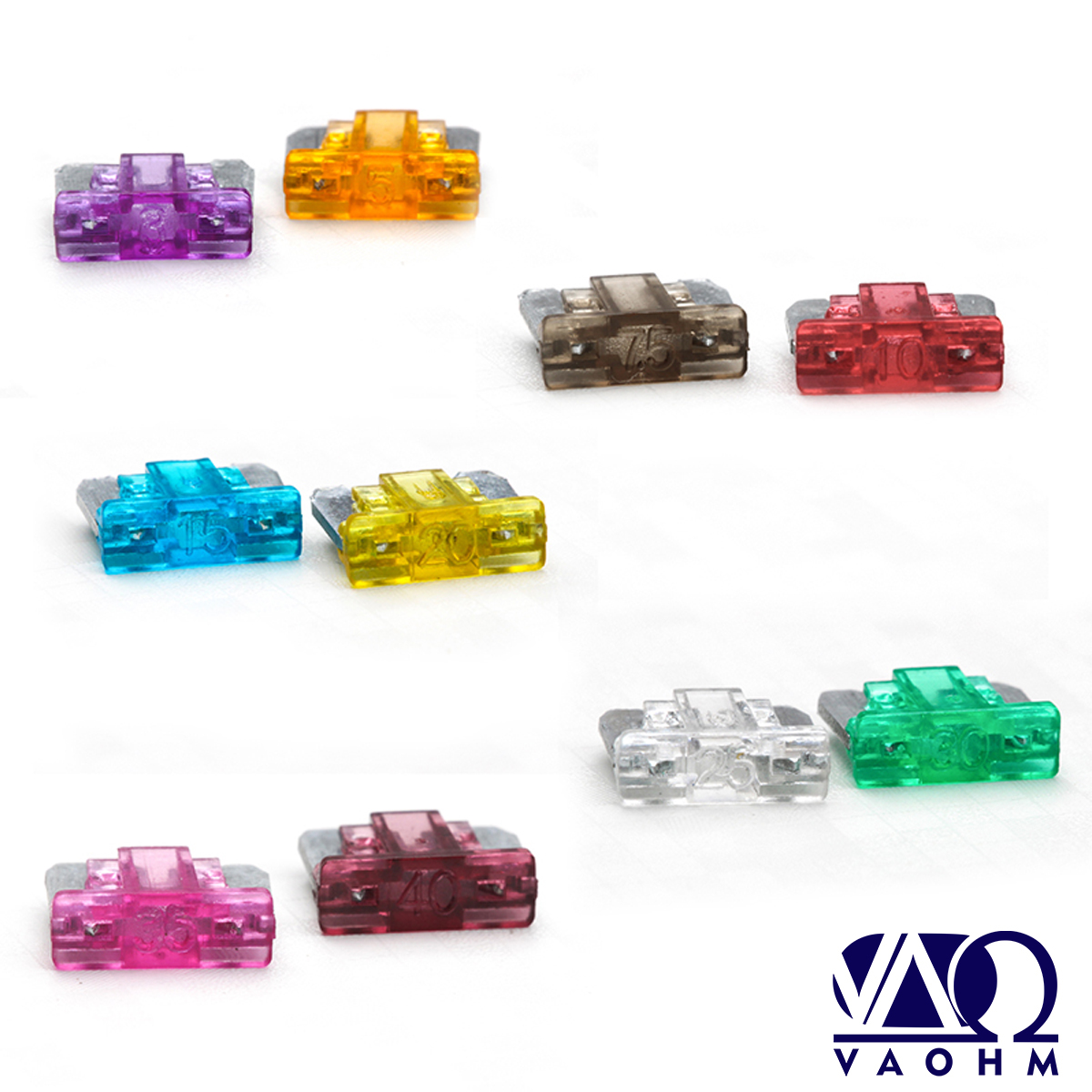 10PCS Mikro Klingentyp Überstromschutzmodul für Kraftfahrzeuge 3A 5A 7.5A 10A 15A 20A 25A 30A 35A 40A