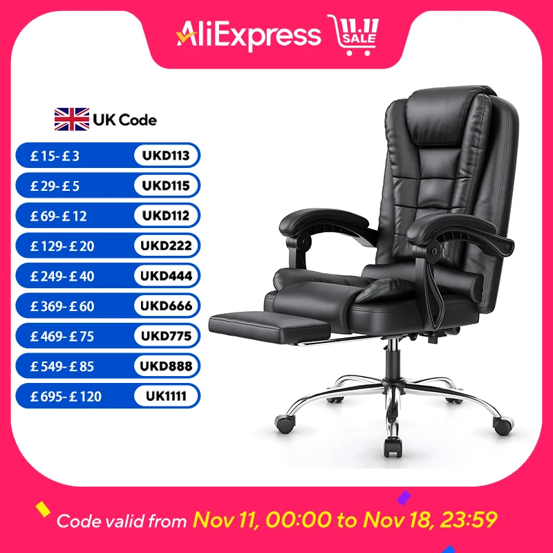 Executive Office Chair Footrest High Back Desk Chair Ergonomic Recliner Computer Chair Gaming Chair Duty for Home