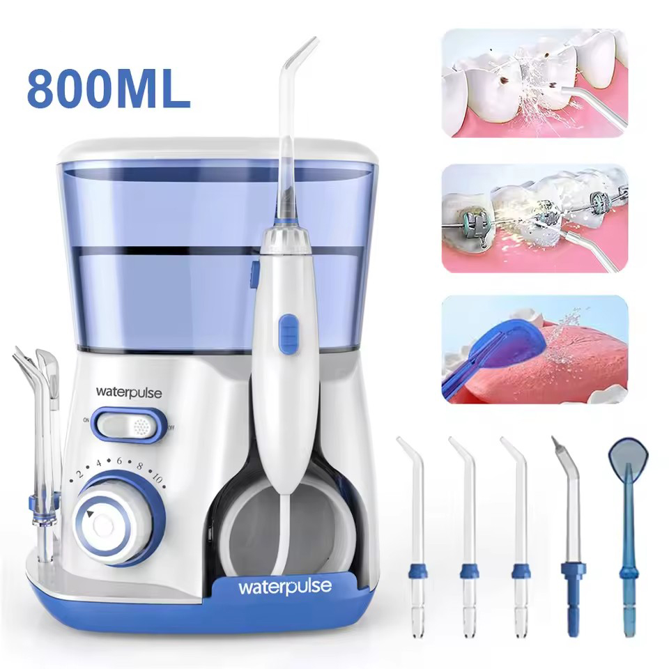 Elektrische Monddouche Tandheelkundige Krachtige Mondreinigingsmiddel Mondverzorging 800 ml Mondhygiëne Tandenreiniger met 5 Nozzles