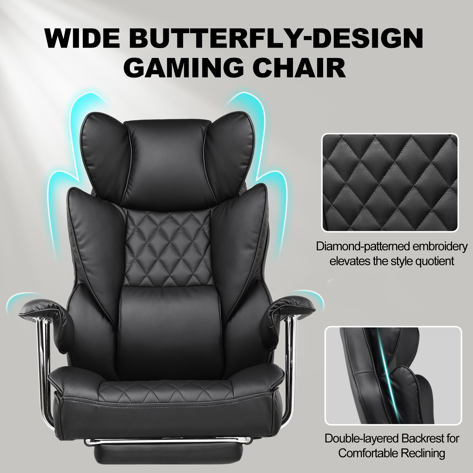 GTPLAYER Gaming Chair, Executive Office Desk Chair Ergonomic Computer Chair with Footrest Heavy Duty High Back Lumbar Support