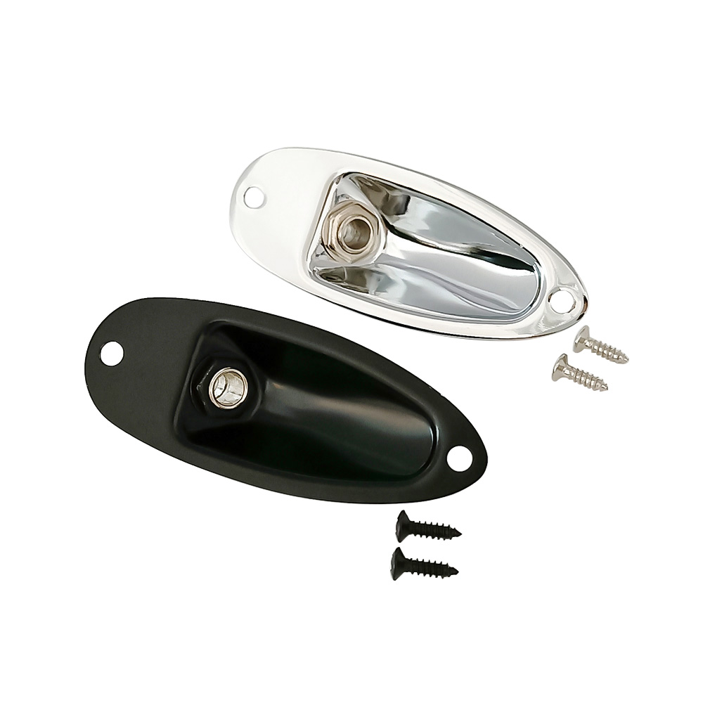 Reemplazo para placa Jack de guitarra eléctrica Strat Stratocaster, Panel de enchufe de conector de Audio en forma de barco de 6,35mm y 1/4"