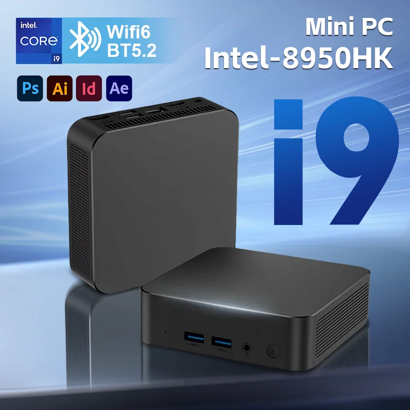 2025 NUOVO Mini PC portatile Intel Core i9 8950HK Windows 11 Pro PC Intel UHD Grafica Ethernet 10/100/1000Mbps Computer desktop PC
