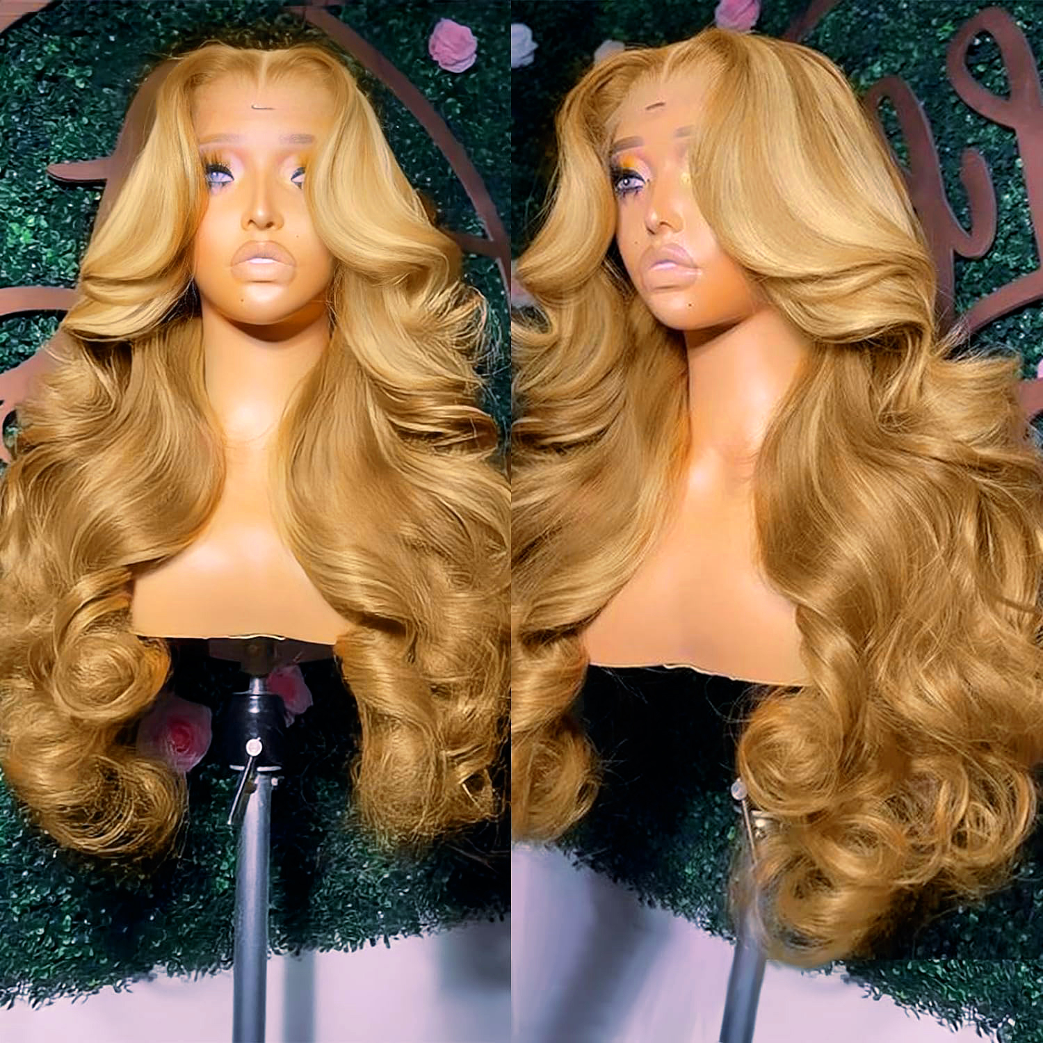 Peruca dianteira de renda loura para mulheres, perucas sintéticas, pré-arrancada com cabelo de bebê, densidade de 180%