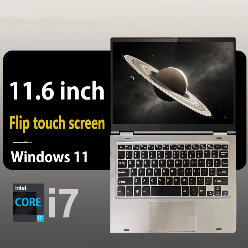 Komputer przenośny 2 w 1 mini laptop z ekranem dotykowym 11,6 cala Intel Core i7-8500Y 8 GB 512 GB Windows 11 Pro Office Tablet PC do nauki Notebook