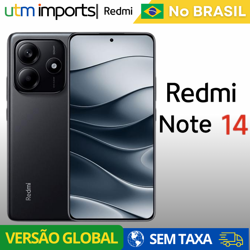 Xiaomi Redmi Note 14 256gb 8gb, 128gb 6gb, Versão Global, 4G, ROM Global, Estoque Local