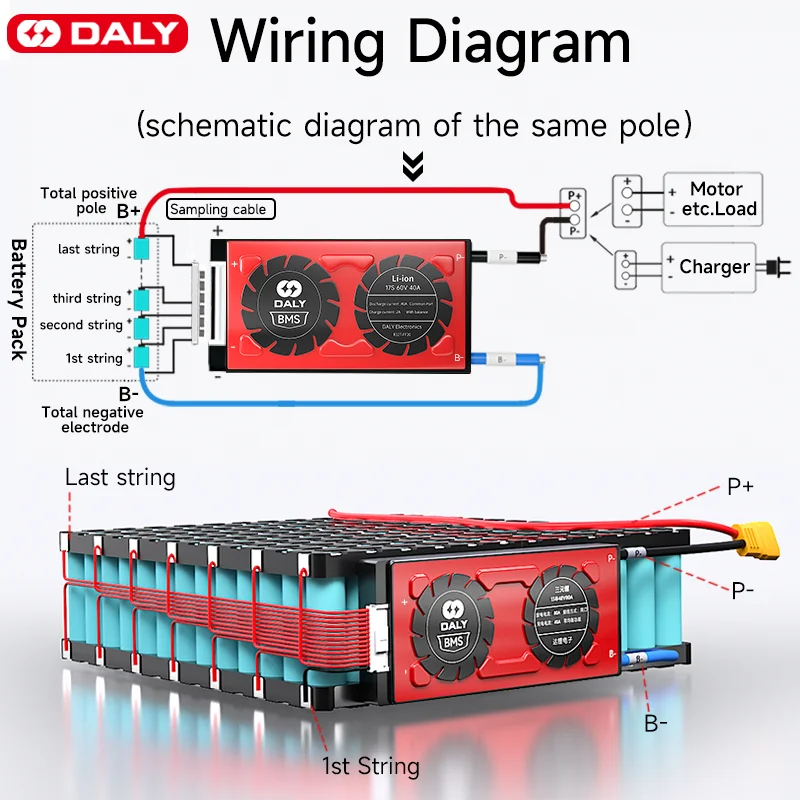 DALYBMS18650 BMS 10S 36V 13S 48V 20A 40A 60A Pin Li-ion Với Cân Bằng Thấp Nhiệt Độ Cao cắt Bảo Vệ Ebike Escooter
