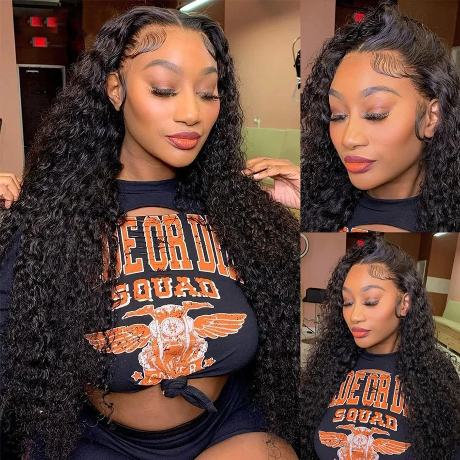 Onda profunda pacotes de cabelo humano com 13x4 transparente hd laço frontal extensões brasileiras tecer 3 4 pacotes com fecho para mulher