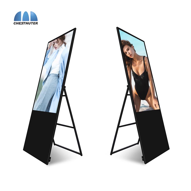 Póster digital portátil lcd, reproductor de publicidad inteligente para interiores, tablero de visualización de pantalla, señalización digital para publicidad hop, 32 pulgadas