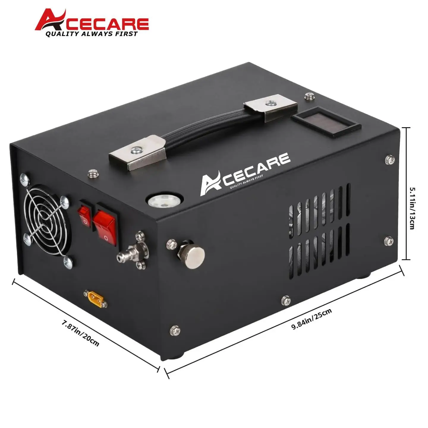 ACECARE 4500Psi PCP Air Compressor with 12V Car power supply 300Bar High Pressure PCP Compressor for SCBA Diving