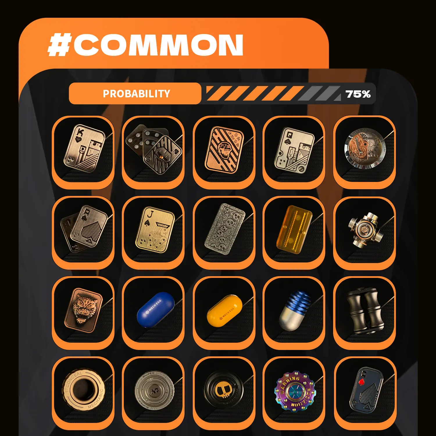 タクティカル EDC フィジェット ミステリー ボックス – プレミアム メタル スピナー、プッシュ スライダー、磁気コイン、ポケット ギア、ストレス リリーフ、コレクター向け GIF